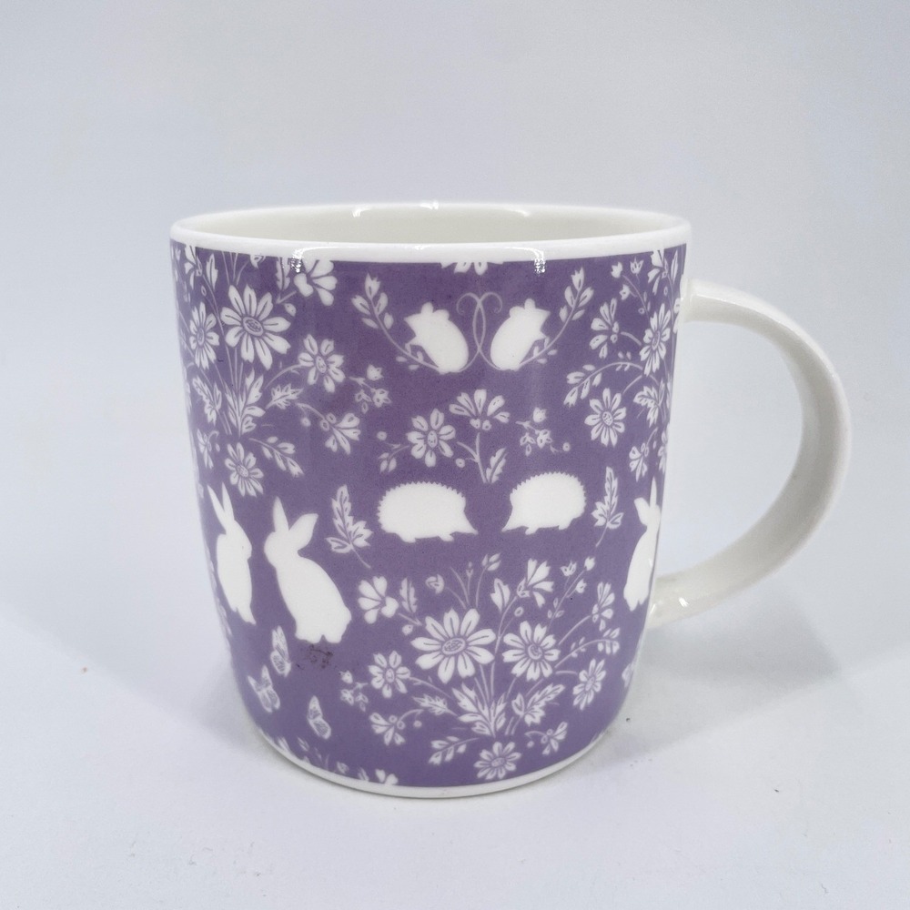 Roy Kirkham Purple Woodland Animal Fine Bone China Mug England Rabbit Hedgehog